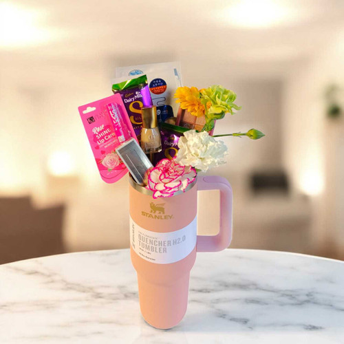 Beauty Gift Set with 1.18L Tumbler & Flowers for Her JNK-5613
