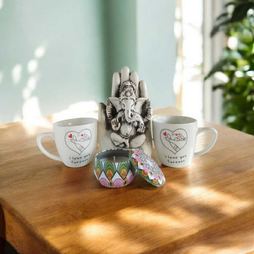 Romantic & Spiritual Gift Set: Mug, Ganesh & Scented Candle SK-1410