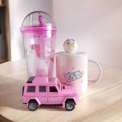 Unicorn Magic Gift Set: Water Bottle, Coffee Mug & Pink Car SK-1430