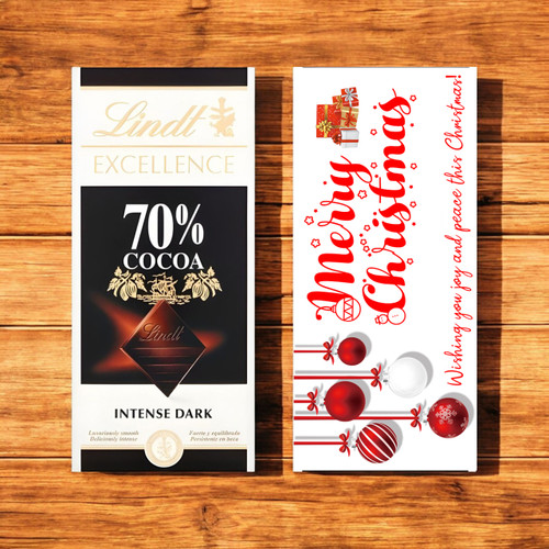 Festive Lindt Dark Chocolate with Christmas Wrapper