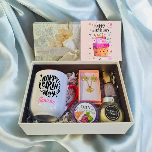 Personalised Birthday Mug & Treats Gift Box with Greeting Card SK-1512