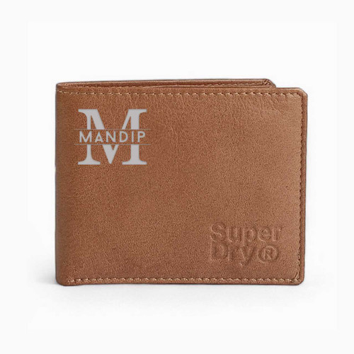 Custom Name & Message Engraved Super Dry Bronze Bi-Fold Wallet SPM-391