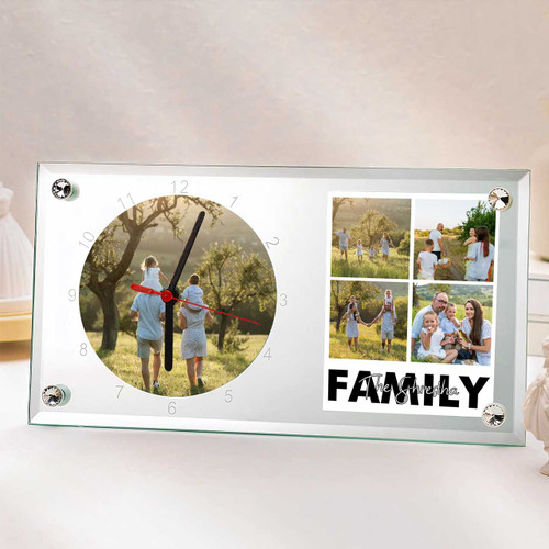 Personalized Family Photo Frame Sublimation Clock – Caste Name Printed SPM-393