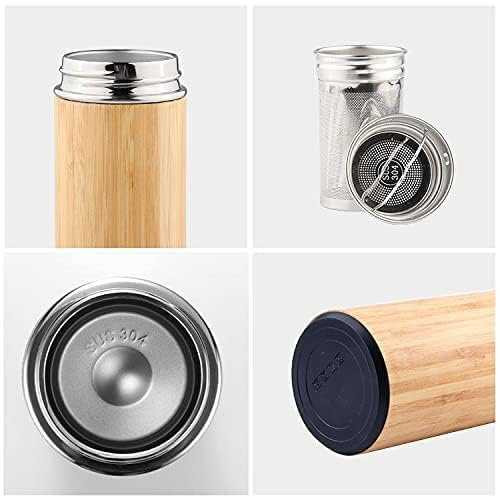 Bamboo Bottle 500ml with Buddha Figure – Peace & Custom Logo on Lid