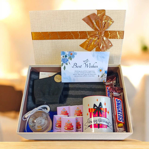 Birthday Gift Box with Muffler & Socks for Him JNK-5847