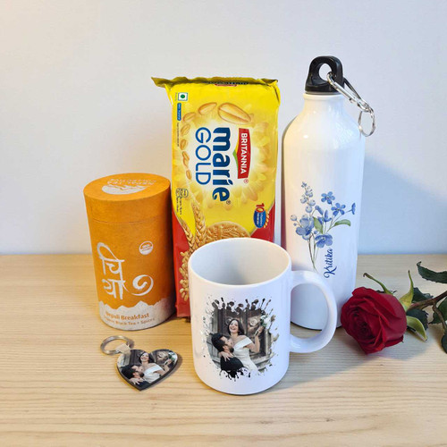 Personalized Tea Break Gift Set with Mug & Bottle JNK-5900