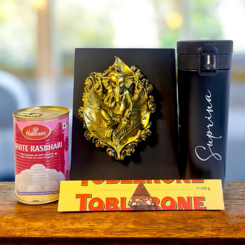 Ganesh Decor Gourmet Gift Set with Personalized Mug SPM-454