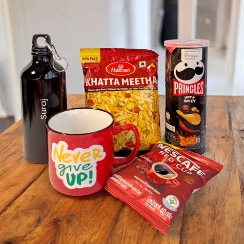 Personalized Bottle, Ceramic Mug & Premium Snacks JNK-5948