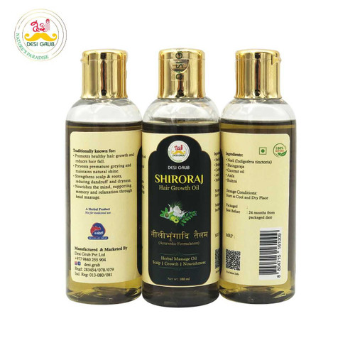 Desi Grub Shiroraj – Herbal Hair Growth Oil 100ml DGSNAO100