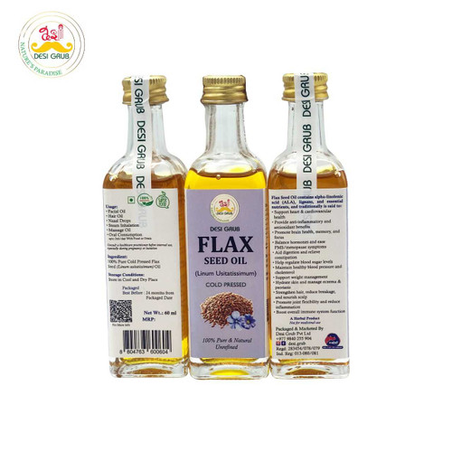 Desi Grub Flax Seed Oil 60ml DGFLX060