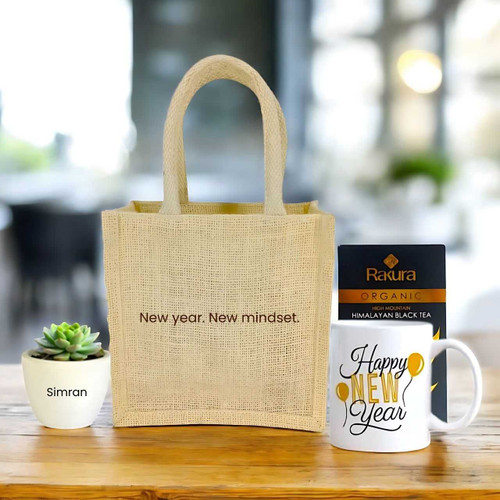 New Year Delight Gift with Mug, Rakura Tea & Succulent Plant JNK-6023