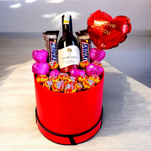 Chocolates & Wine Love Balloon Gift Box