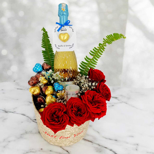 Anniversary Gift Box with Wine & Roses JNK-6070