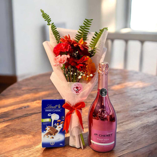 Premium Floral & Wine Delight Gift JNK-6072