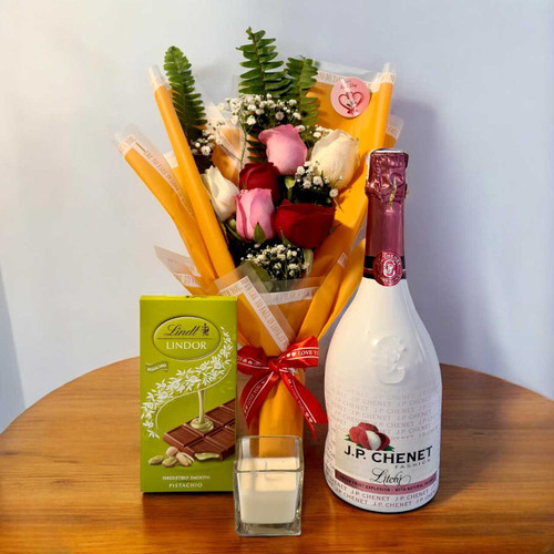 Floral, Wine & Candle Romantic Delight JNK-6073