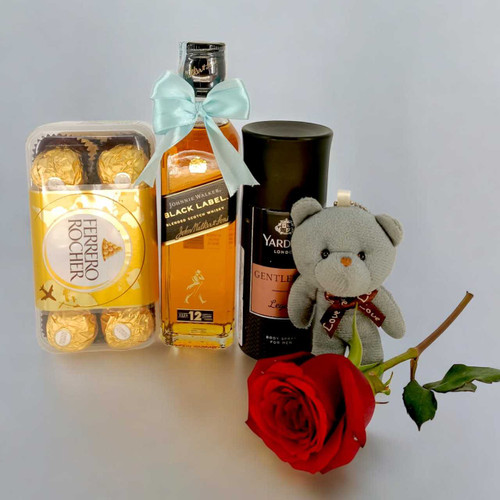 Sophisticated Love Gift for Him with Whisky & Chocolates JNK-6101