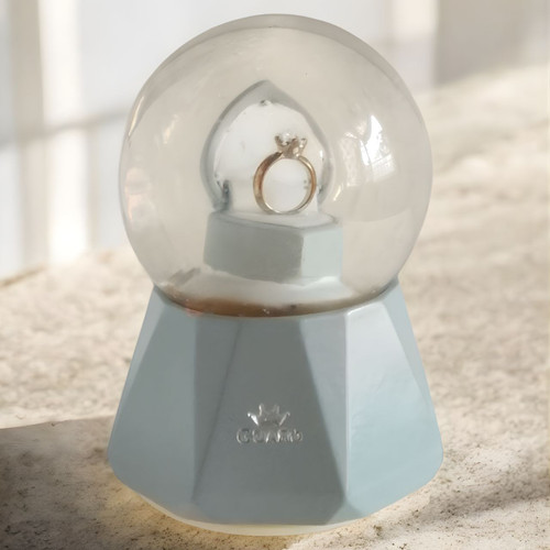 For Propose Day Romantic Ring Design Snow Globe Music Box SP-9771