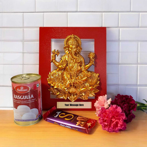 Good Fortune Statue, Flowers & Snacks Gift Set BPL-829
