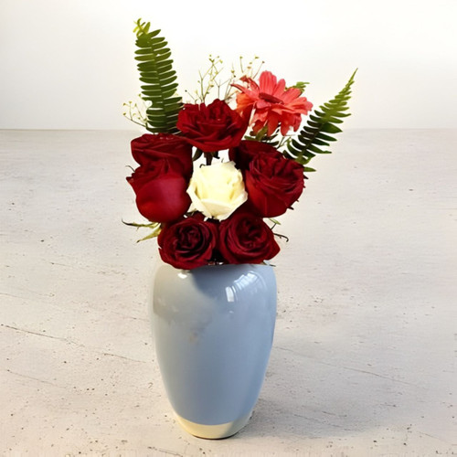 Cheerful Blooms in a Ceramic Pot