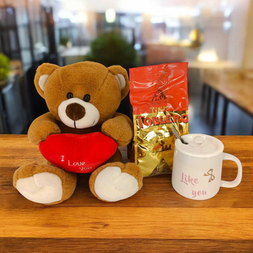 Romantic Teddy, Sweets & Sips Gift Set BPL-875