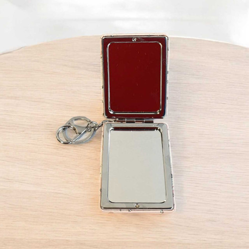 Daisy Print Mini Pouch Keychain with Double-Sided Mirror MR-29