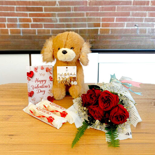 Love in Bloom Gift Set with Raffaello & Plush Puppy SPM-521