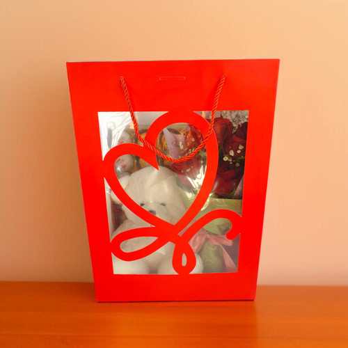 Teddy with Ferrero Rocher & Rose Bouquet