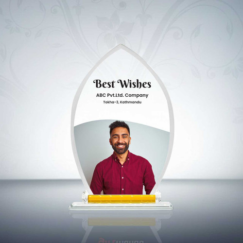Custom Best Wishes Award Featuring Employee Photo, Company Name & Location SK-1669