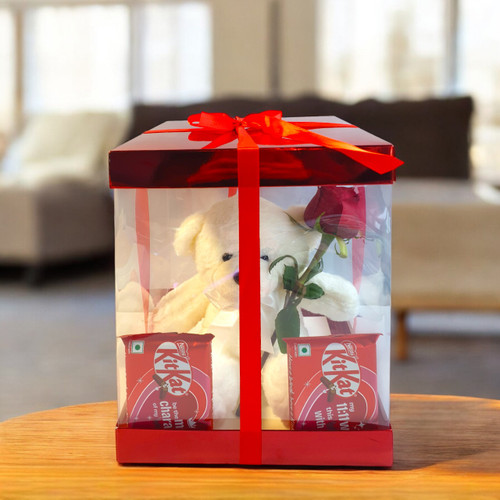 Romantic Valentine Gift Set with Teddy & Chocolates