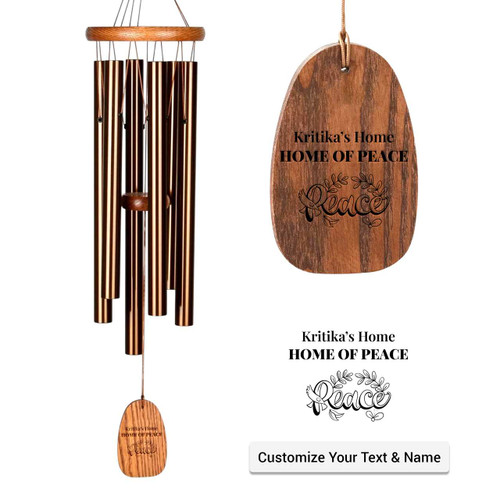 Personalised Woodstock Wind Chime With Custom Name & Text SK-1684