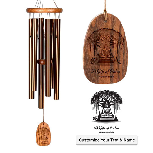 Personalised Woodstock Wind Chime With Name & Custom Text SK-1687