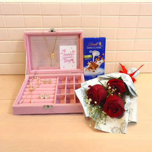 Jewellery, Lindt & Roses Combo for Her JNK-6408