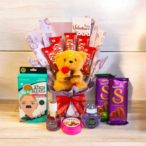 Sweet Treat & Self-Care Gift Hamper with Teddy Keyring SPM-562
