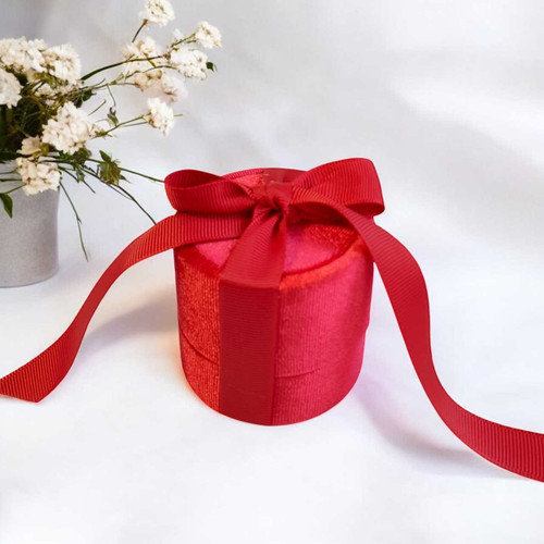 Red Maroon Jewellery Box with Decorative Ribbon BOX-43