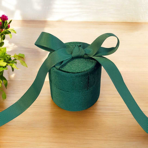 Green Jewellery Box with Decorative Ribbon BOX-44