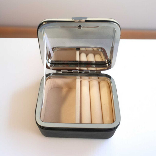 Portable Leather Jewellery Box Organiser with Built-In Mirror-Design May Vary BOX-41