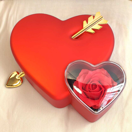 Valentine’s Day Red Heart Rose Jewellery Gift Box BOX-39