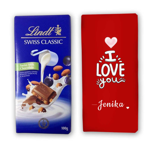 Personalized Lindt Swiss Classic Chocolate with “I Love You” Wrapper SPM-588
