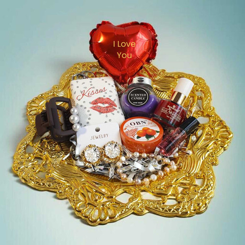 Elegant Accessories & Candle Gift Basket for Her JNK-6426