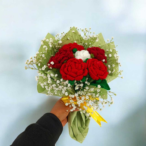 Romantic Crochet Rose Bouquet JNK-6429