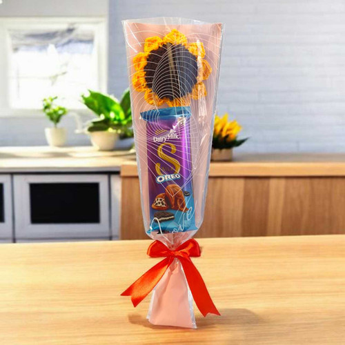 Sweet Chocolate & Crochet Sunflower Gift Set SK-1752