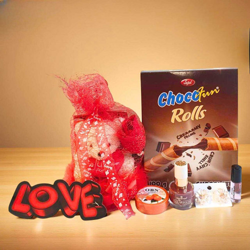 Love Gift Combo with Choco Rolls & Perfume for Her JNK-6448