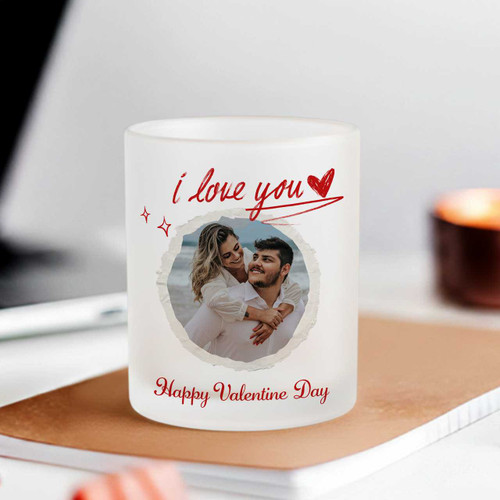 Happy Valentine’s Day Personalized Frosted Photo Mug SPM-623