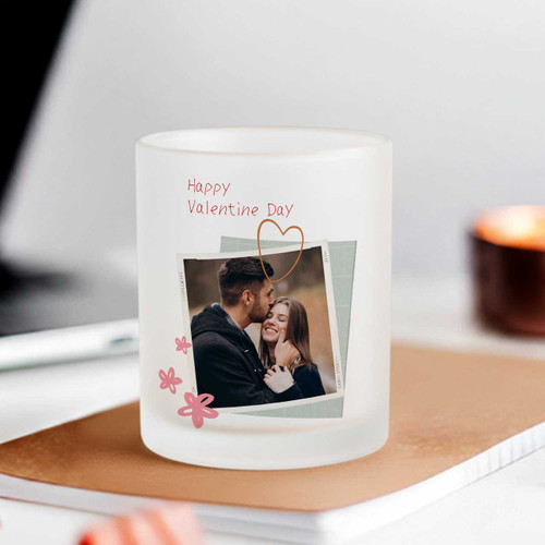Happy Valentine’s Day Custom Photo Frosted Ceramic Mug SPM-624