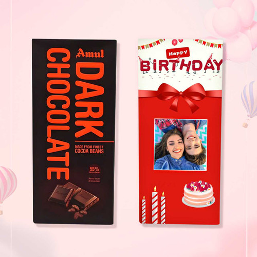 Personalized Happy Birthday Chocolate – Amul Dark 150g SPM-630