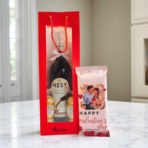 Romantic Valentine Wine & Chocolates Gift Set BPL-962