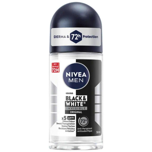 NIVEA Men Black & White Invisible Original Deodorant Roll-On 50ml 4005900036049