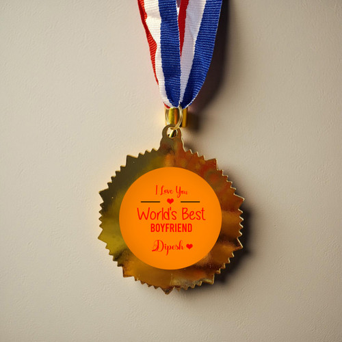 Exclusive Personalized ‘World’s Best Boyfriend’ Gold Medal with Custom Name
