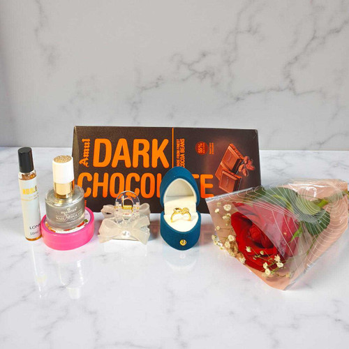 Romantic Propose Ring, Chocolate & Accessories For Her BPL-986
