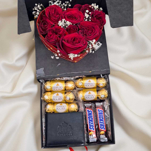 Roses & Chocolates with Fairy Lights Gift Box JNK-6515